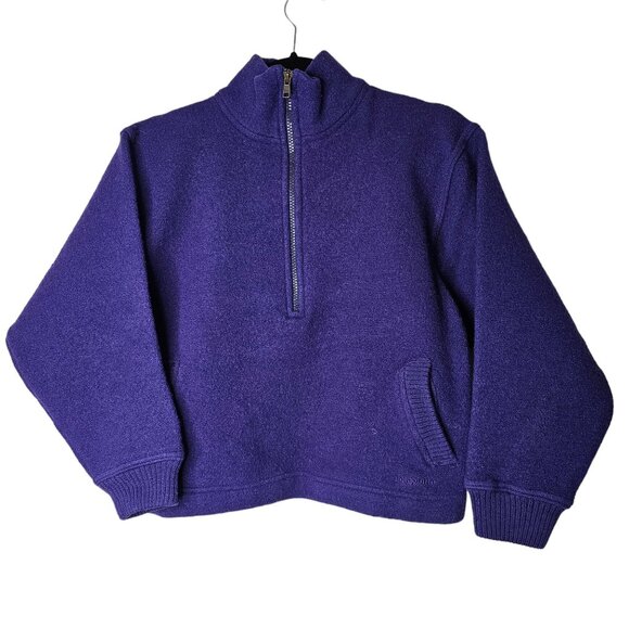 Vintage Patagonia XS Purple 100% Wool Half Zip Sweater Gorpcore Street Wear - Picture 1 of 7